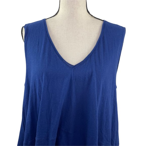 FREE PEOPLE WE THE FREE BLUE PEACHY TEE DISTRESSED TANK TOP SMALL - Picture 5 of 12